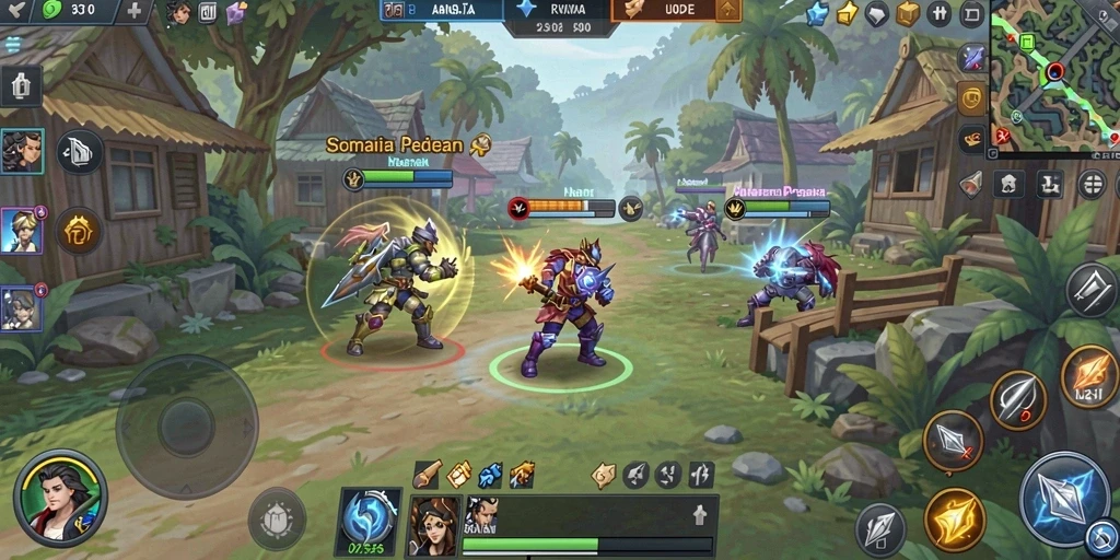 Lingkungan game yang luas dan penuh detail.