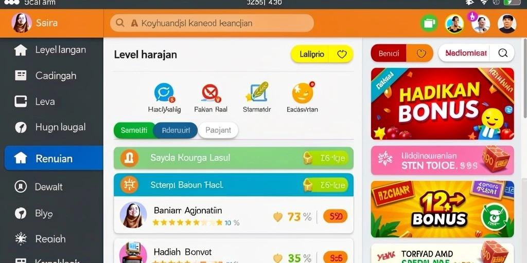 Tampilan antarmuka yang user-friendly memudahkan navigasi dalam permainan.